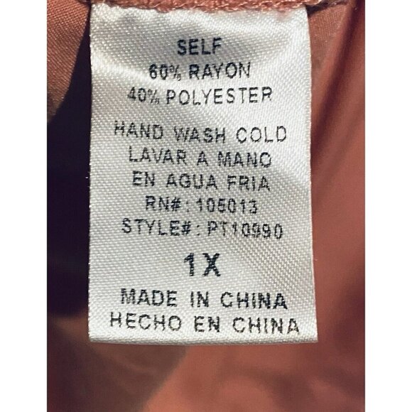 Everyday Chic Boutique Top Womens 1X Pink Beaded Fringe Button Up Western Boho - Picture 5 of 6